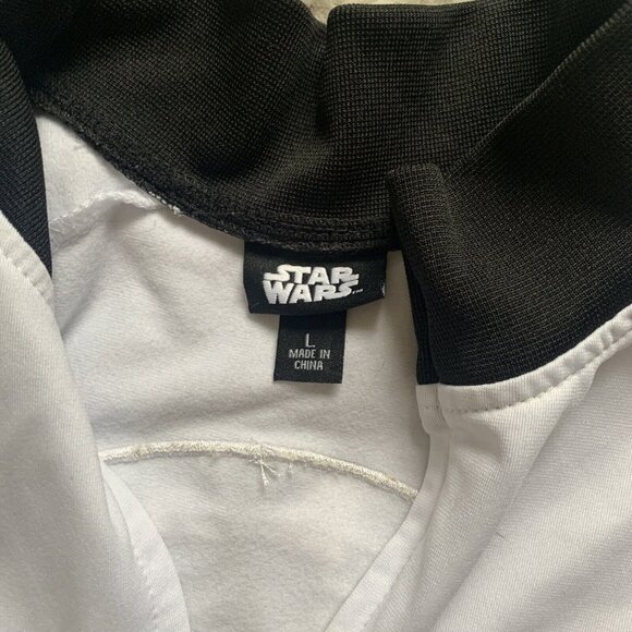 Disney Star Wars Imperial Logo Jacket Zipper Closure Size Large White & Black - Picture 9 of 12